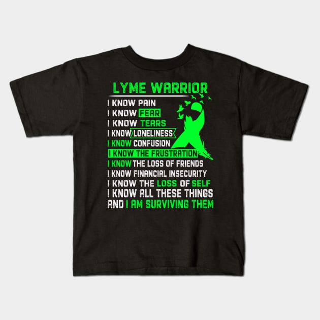 LYME Awareness Support LYME Warrior Gifts Kids T-Shirt by ThePassion99